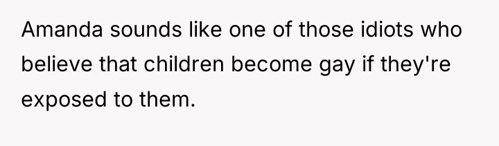 Amanda sounds like one of those idiots who believe that...