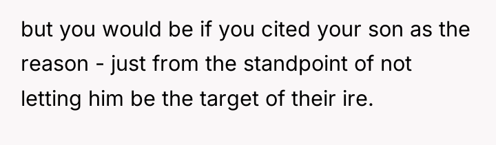 but you would be if you cited your son as...