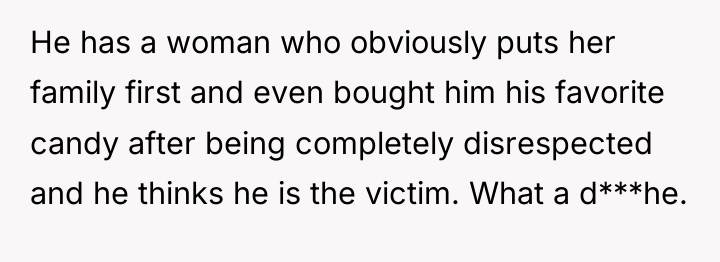 He has a woman who obviously puts her family first...