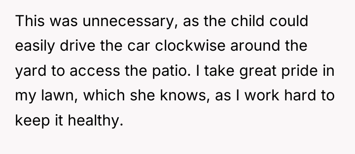 This was unnecessary, as the child could easily drive the...