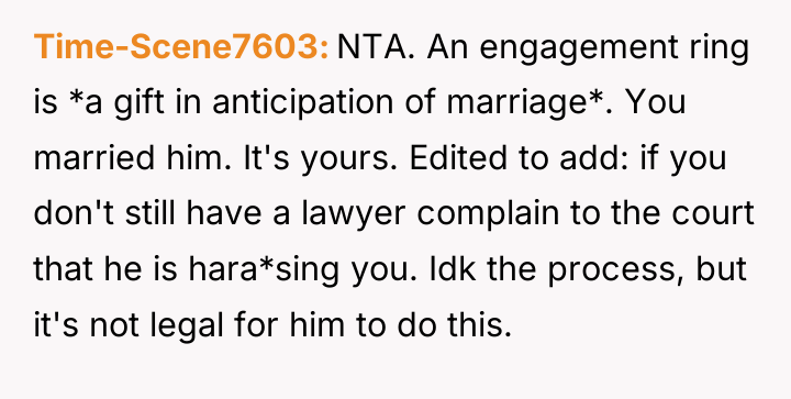 Time-Scene7603 NTA. An engagement ring is *a gift in anticipation...