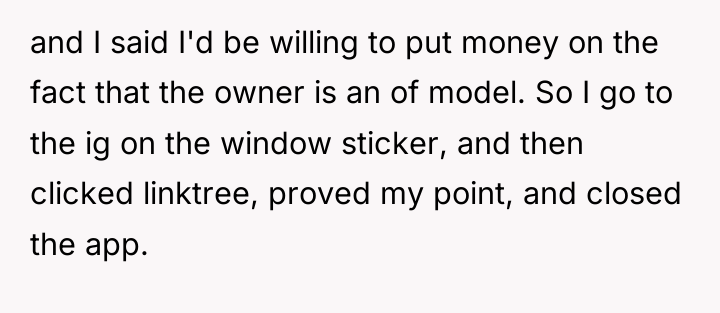 and I said I'd be willing to put money on...