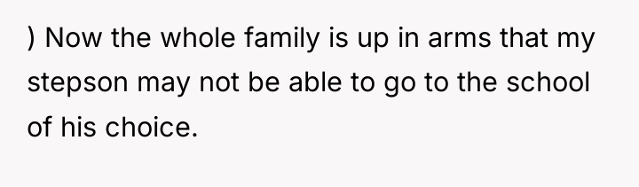 ) Now the whole family is up in arms that...