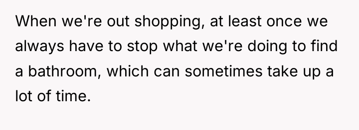 When we're out shopping, at least once we always have...