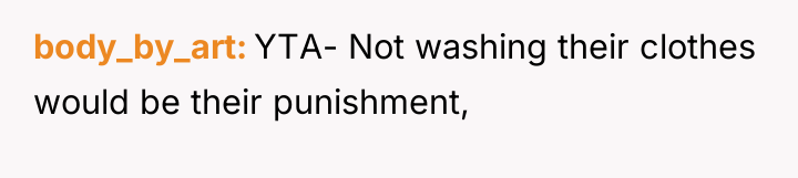 body_by_art YTA- Not washing their clothes would be their punishment,