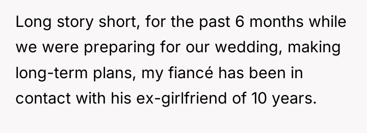 Long story short, for the past 6 months while we...