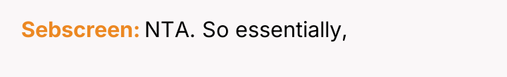 Sebscreen NTA. So essentially,
