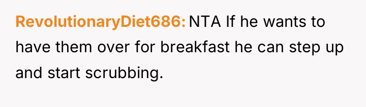 RevolutionaryDiet686 NTA If he wants to have them over for...