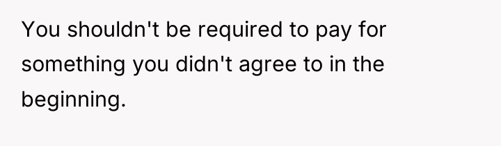 You shouldn't be required to pay for something you didn't...