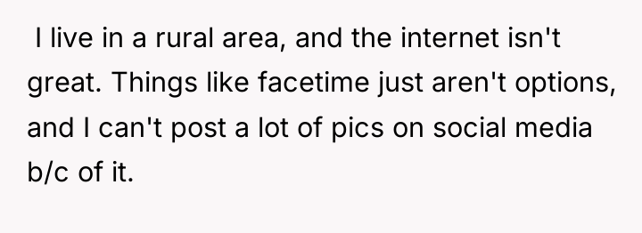 ​ I live in a rural area, and the internet...