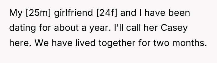 My [25m] girlfriend [24f] and I have been dating for...