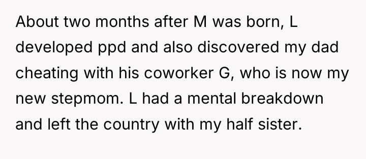 About two months after M was born, L developed ppd...