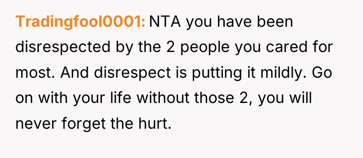 Tradingfool0001 NTA you have been disrespected by the 2 people...