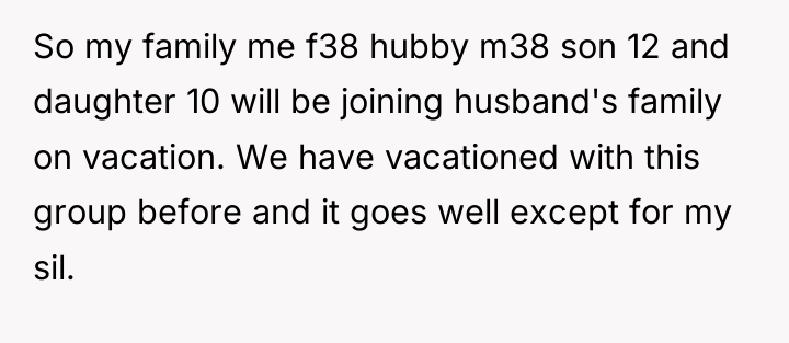 So my family me f38 hubby m38 son 12 and...