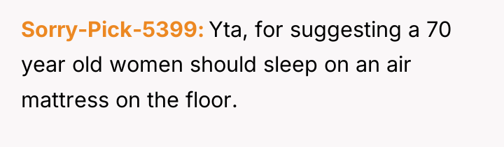 Sorry-Pick-5399 Yta, for suggesting a 70 year old women should...