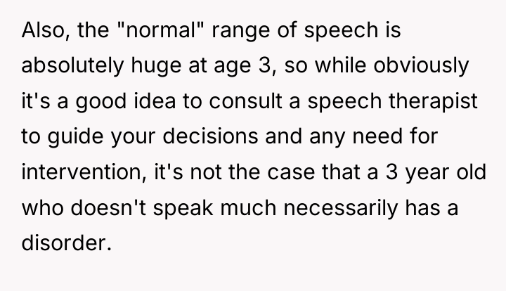 Also, the "normal" range of speech is absolutely huge at...