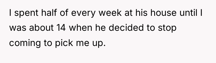 I spent half of every week at his house until...