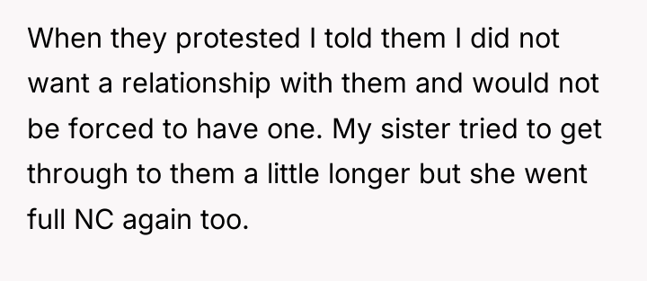 When they protested I told them I did not want...