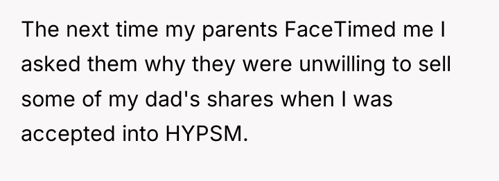 The next time my parents FaceTimed me I asked them...