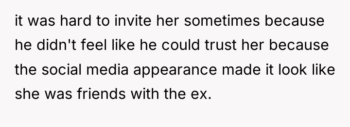 it was hard to invite her sometimes because he didn't...