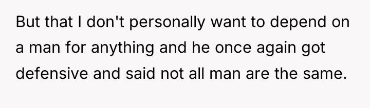 But that I don't personally want to depend on a...