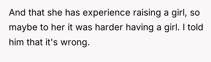 And that she has experience raising a girl, so maybe...
