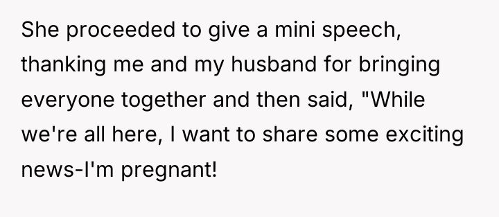 She proceeded to give a mini speech, thanking me and...
