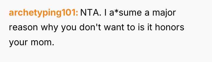 archetyping101 NTA. I a*sume a major reason why you don't...
