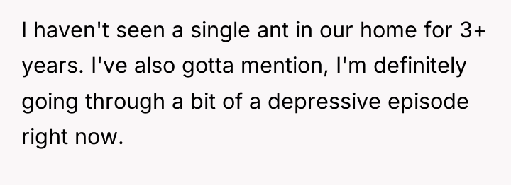 I haven't seen a single ant in our home for...