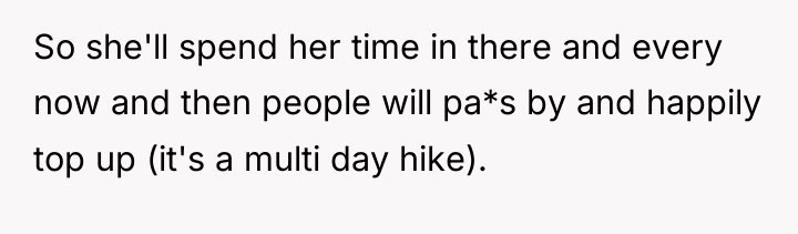 So she'll spend her time in there and every now...