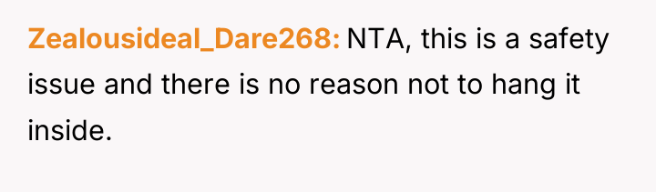 Zealousideal_Dare268 NTA, this is a safety issue and there is...