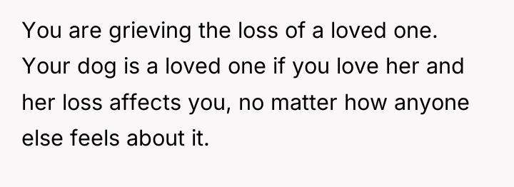 You are grieving the loss of a loved one. Your...