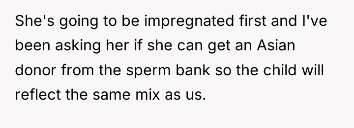She's going to be impregnated first and I've been asking...