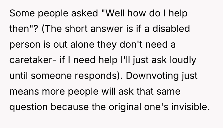 Some people asked "Well how do I help then"? (The...