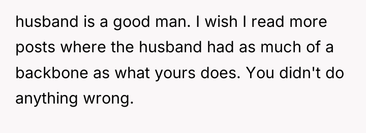 husband is a good man. I wish I read more...