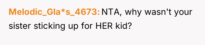 Melodic_Gla*s_4673 NTA, why wasn't your sister sticking up for HER...