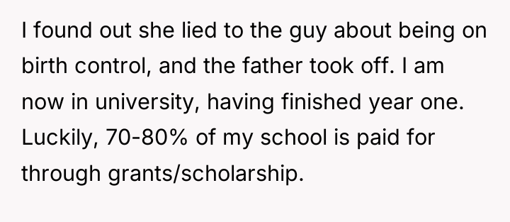 I found out she lied to the guy about being...