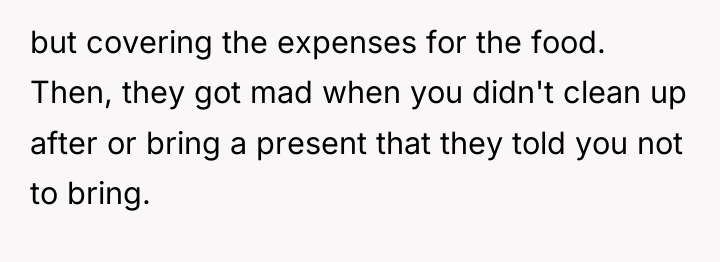 but covering the expenses for the food. Then, they got...