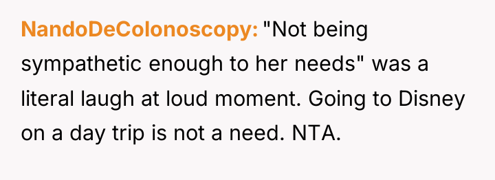NandoDeColonoscopy "Not being sympathetic enough to her needs" was a...