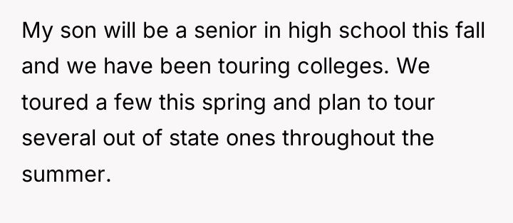 My son will be a senior in high school this...