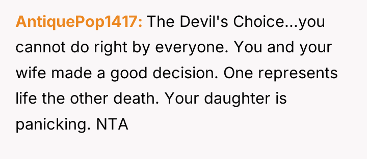 AntiquePop1417 The Devil's Choice...you cannot do right by everyone. You...
