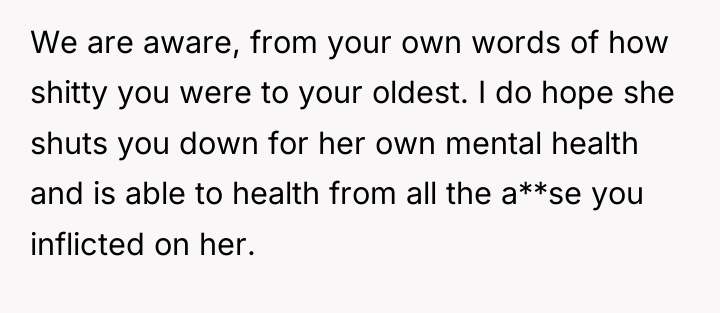We are aware, from your own words of how shitty...