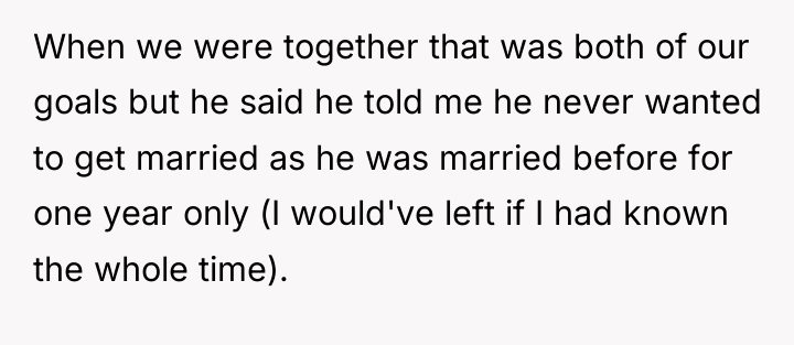 When we were together that was both of our goals...