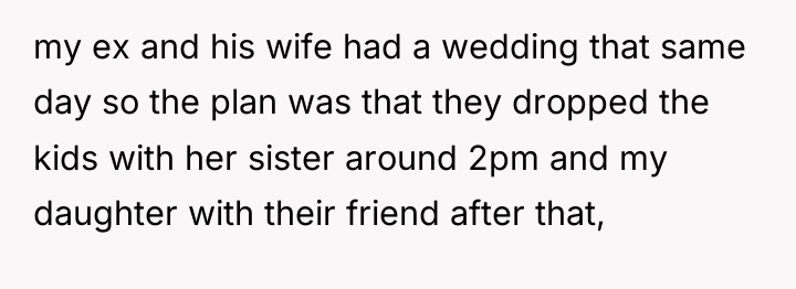 my ex and his wife had a wedding that same...
