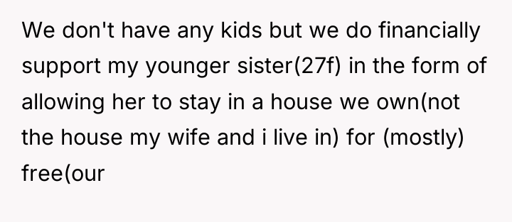 We don't have any kids but we do financially support...