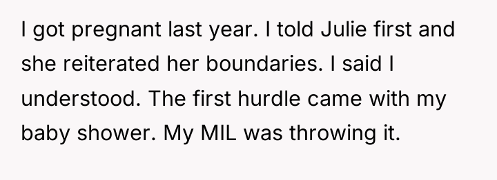 I got pregnant last year. I told Julie first and...