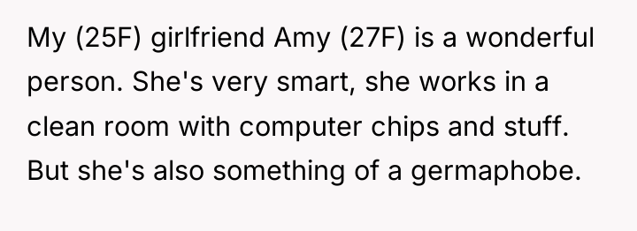 My (25F) girlfriend Amy (27F) is a wonderful person. She's...