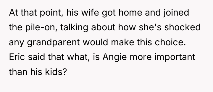 At that point, his wife got home and joined the...