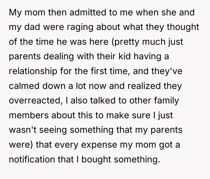 My mom then admitted to me when she and my...