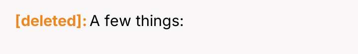 [deleted] A few things:
